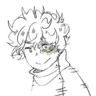 😶 60c0c09d อนิเมะ, มังงะ, ตัวละคร, ภาพประกอบ, สเก็ตช์, ตา, ใบหน้า telegram sticker