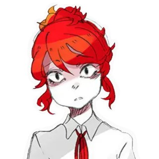 🙁 936f34e3 การ์ตูน, อนิเมะ, ผมแดง, ตัวละคร, สเก็ตช์ telegram sticker