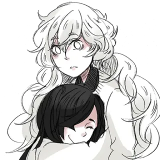 🖤 2b99034d 漫画, ハグ, 可愛い, 友情, 感情, イラスト telegram sticker
