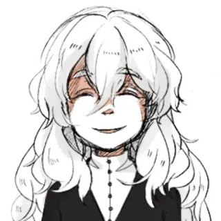 🤍 36ad9b78 アニメ, 漫画, カートゥーン, 白髪, 笑顔, キャラクター telegram sticker