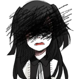 🖤 725f7226 アニメ, ホラー, 悲しい, 暗い, キャラクター, 落ち込み telegram sticker