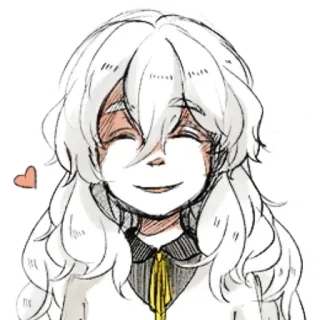 🤍 93b3acc8 アニメ風, アート, 女の子, ハート, 漫画 telegram sticker