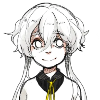 🤍 e8f61596 アニメ, ポートレート, 白い髪, アート, 漫画 telegram sticker