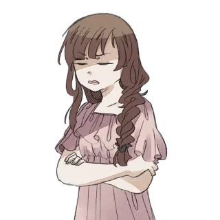 😠 0212d715 애니메이션, 소녀, 불만, 만화, 짜증 telegram sticker