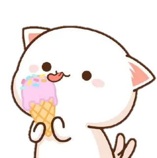 🍦 d3c2ee4a 고양이, 아이스크림, 귀여운, 만화, 카와이, 스티커 telegram sticker