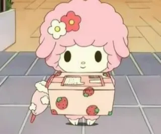 🌷 a86fc817 imut, kawaii, merah muda, stroberi, karakter telegram sticker