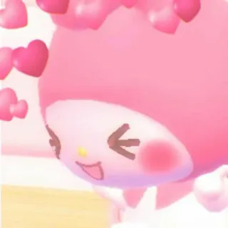 🌷 ecae17bd My Melody kartun, My Melody, imut, merah muda, hati telegram sticker