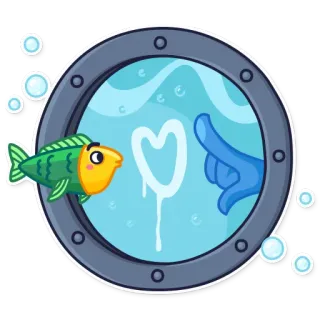 ❤ 4d4e1b20 ikan, jendela kapal, hati, air, gelembung, kartun, jari, cinta telegram sticker