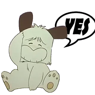👍 34a5acfe YES Hund, Cartoon, fröhlich, zustimmend, ja telegram sticker