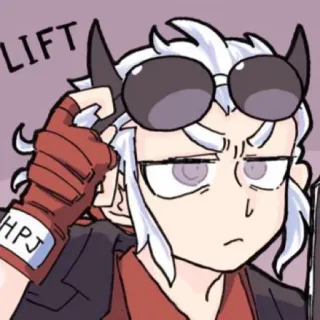 ❓ b1d0633d LIFT 애니메이션, 만화, 악마, 안경 telegram sticker