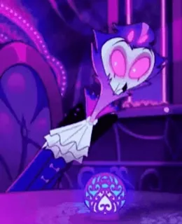 😳 8e3db53d Stolas Helluva Boss uil, demon, hel, animatie, cartoon whatsapp sticker