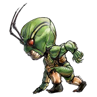 🐸 3698ba7a Monster, Grün, Ameise, Kreatur, Chibi, Cartoon telegram sticker