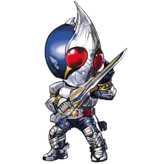 ♠ b469bd45 Superheld, Action, Cartoon, Schwert, Rüstung, Chibi, Kamen Rider telegram sticker