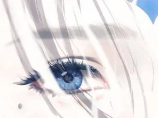 🧁 70c1c1ce อนิเมะ, ตา, ภาพระยะใกล้, ผมสีขาว telegram sticker
