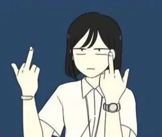 🍑 c310cb04 นิ้วกลาง, หยาบคาย, ไม่สุภาพ, การ์ตูน, ท่าทาง telegram sticker