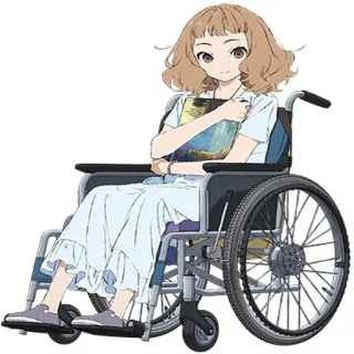♿ 9323868c anime, wheelchair, girl, disabled, character, illustration telegram sticker