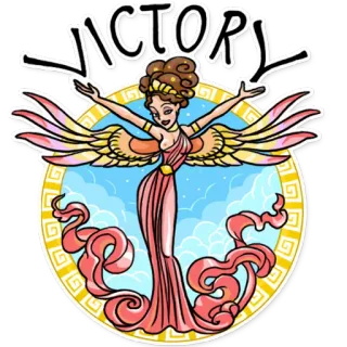 ✌ 19350995 VICTORY победа, крылатая фигура, богиня, мультфильм, тога, мифология telegram sticker