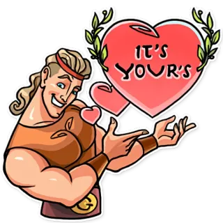 💖 23f37c14 Hercules IT'S YOUR'S Геркулес, сердце, любовь, мультфильм, мифология, греческая мифология telegram sticker