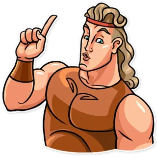 ☝ 25c664b1 мужчина, мультфильм, поза, бодибилдер, мускулы, иллюстрация, персонаж telegram sticker