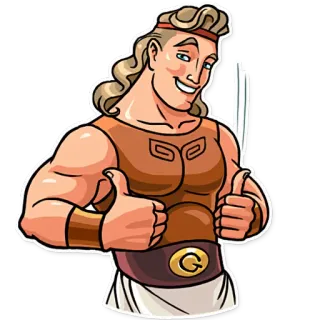👍 63407439 Hercules мультфильм, персонаж, греческая мифология, герой, большой палец вверх, Геркулес telegram sticker
