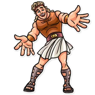 👋 89b2c0d3 Hercules мультфильм, греческая мифология, герой, мускулы, Дисней, персонаж, Греция, миф telegram sticker