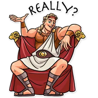🤥 c111b7b5 REALLY? иллюстрация, вопрос, мужчина, мультфильм, поза, сарказм telegram sticker