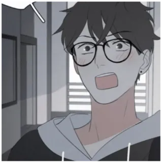 😯 43a44c2a Kreskówka, Mężczyzna, Okulary, Zszokowany, Azjata telegram sticker