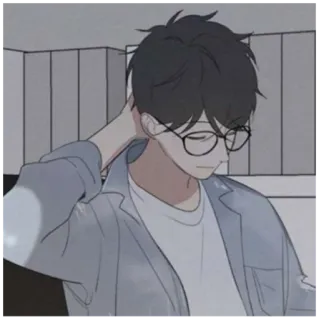 😪 79c9e530 Anime, Postać, Mężczyzna, Okulary, Kreskówka, Ilustracja telegram sticker