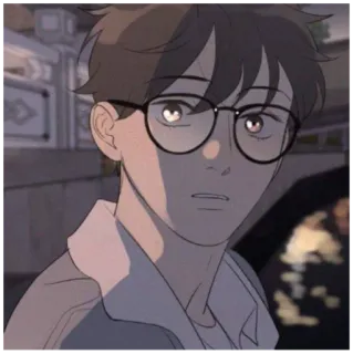 😶 942ac013 kreskówka, mężczyzna, okulary, portret, animacja telegram sticker