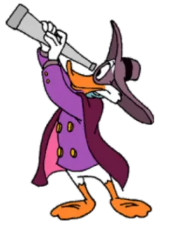 🔭 fe962c72 Darkwing Duck 漫画, アヒル, キャラクター, アニメ, 望遠鏡, 探偵 telegram sticker