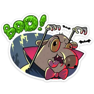 😱 1fa6bcd5 Boo! Halloween, spookachtig, spook, boe, monster, cartoon telegram sticker