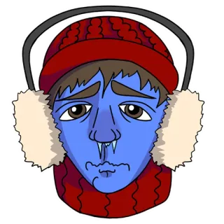 🥶 02f872a3 冬天, 寒冷, 悲伤, 蓝色, 帽子, 围巾 telegram sticker