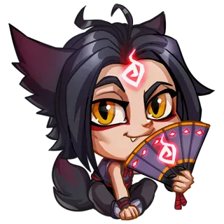 ⛩ f9ac0b73 Ahri League of Legends ahri, league of legends, fan, cute, fox, video game, character telegram sticker