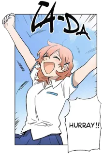 😆 66322f7d HURRAY!! bersorak, bahagia, perayaan, ceria, gaya anime, pelajar, gadis telegram sticker