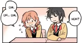 😳 e22770e2 UM. UH... UM, HUH? Komik, Gaya anime, Seragam sekolah, Balon ucapan telegram sticker