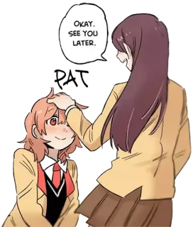 ☺️ f1e6c801 OKAY. SEE YOU LATER. Anime, Manga, Sekolah, Gadis, Menepuk, Teman telegram sticker