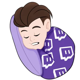 😴 abbc7022 sleeping, twitch, blanket, pillow, cartoon, avatar telegram sticker
