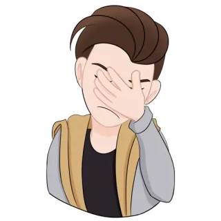 😫 b6a06623 facepalm, disappointment, embarrassment, regret, cartoon, sticker telegram sticker