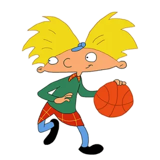 ⚾️ 9b9c3103 Arnold Shortman Hey Arnold! Cartoon, Basketbal, Nickelodeon, TV programma, Jaren 90, Personage telegram sticker