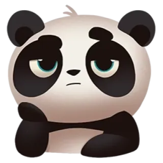 🤔 8857ac75 Панда, Животное, Стикер, Мультфильм, Милый, Скучающий telegram sticker