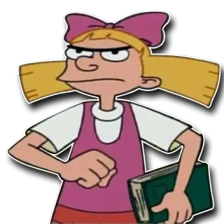 😤 0c51b347 Helga Pataki Hey Arnold! การ์ตูน, โกรธ, ยุค 90, Nickelodeon, ผู้หญิง, หนังสือ telegram sticker