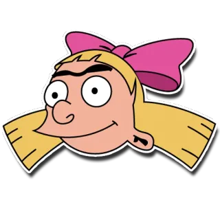 😀 6c648537 Helga Pataki Hey Arnold! การ์ตูน, นิคเคิลโอเดียน, โกรธ, โบว์, เด็ก telegram sticker