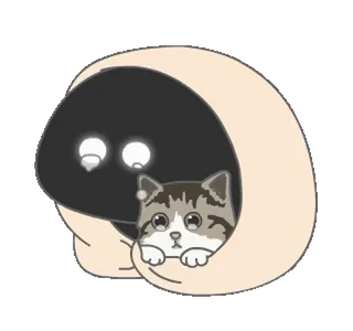 😢 bcd02298 kat, schattig, dier, huisdier, deken, kawaii telegram sticker