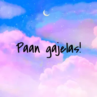 🍭 5d031237 Paan gajelas! 云, 月亮, 天空, 印尼语, 粉彩 telegram sticker