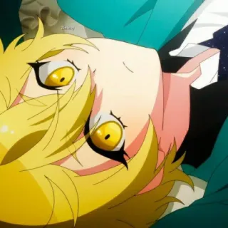 💖 198a8206 anime, cartoon, yellow hair, yellow eyes, animated whatsapp sticker