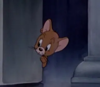 🖤 b68bf469 Jerry Mouse Tom and Jerry cartoon, mouse, peeking, animated, animal whatsapp sticker