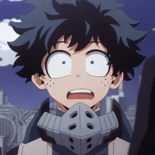 😨 406ffff7 Izuku Midoriya My Hero Academia 动漫, 我的英雄学院, 绿谷出久, 德久, 同人创作, 角色 telegram sticker