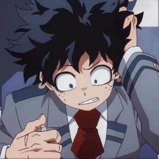 🤯 4390a5fa Izuku Midoriya My Hero Academia 动漫, 漫画, 我的英雄学院, 绿谷出久, 角色, 担心, 困惑 telegram sticker