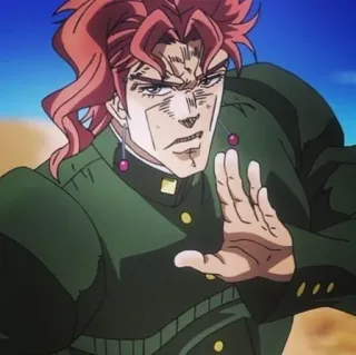 🌟 06afd3fd Noriaki Kakyoin JoJo's Bizarre Adventure Anime, Jojo, Kakyoin, Noriaki, Charakter, rote Haare, Emerald Splash whatsapp sticker