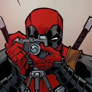🎒 19434050 Deadpool deadpool, marvel, fotocamera, fumetto, supereroe telegram sticker